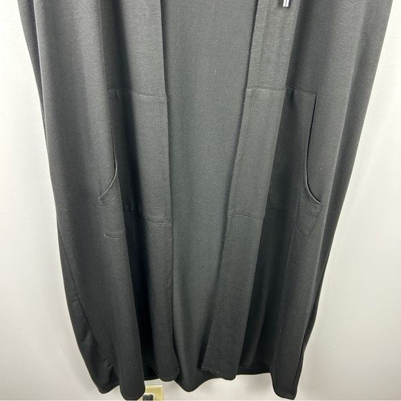 Cyrus Open Front Lagenlook Sleeveless Hooded Duster Cardigan Black Large - Picture 14 of 14